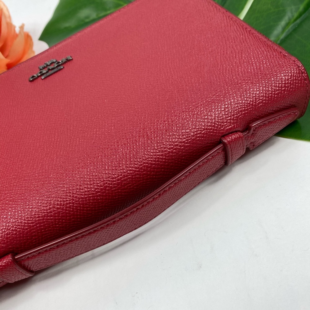 Coach travel wallet red large clutch double zipped - Picture 2 of 8